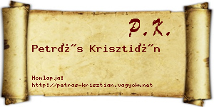 Petrás Krisztián névjegykártya